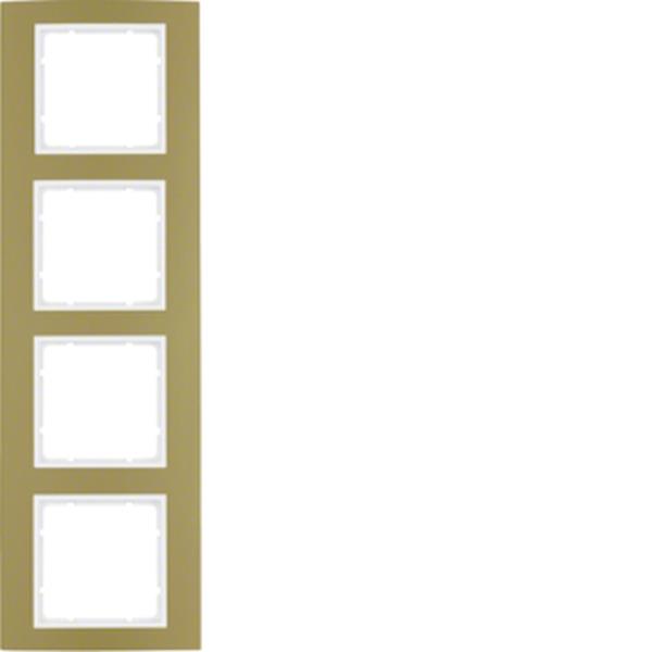 Berker Rahmen 4fach B.3 Alu gold/polarweiß