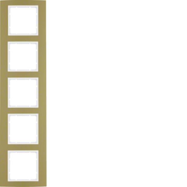 Berker Rahmen 5fach B.3 Alu gold/polarweiß