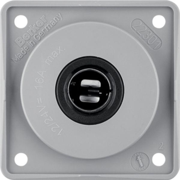 Berker 12V Steckdose Integro grau glänzend