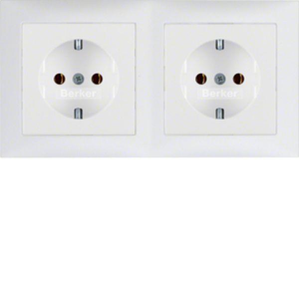 Berker Steckdosen-Kom SCHUKO 2f m Ra S.1 pw mat
