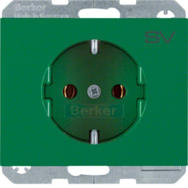 Berker Steckdose SCHUKO mit Aufdruck K.1/K5 grü