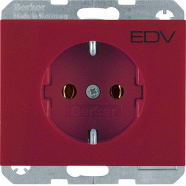Berker Steckdose SCHUKO mit Aufdruck K.1/K5 rot