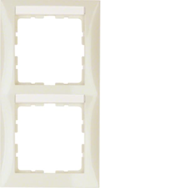 Berker Rahmen 2fach mit BF senkr S1 weiß gl