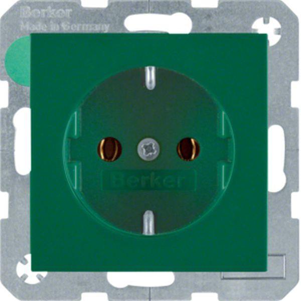 Berker Steckdose SCHUKO S.1/B.x grün glänzend