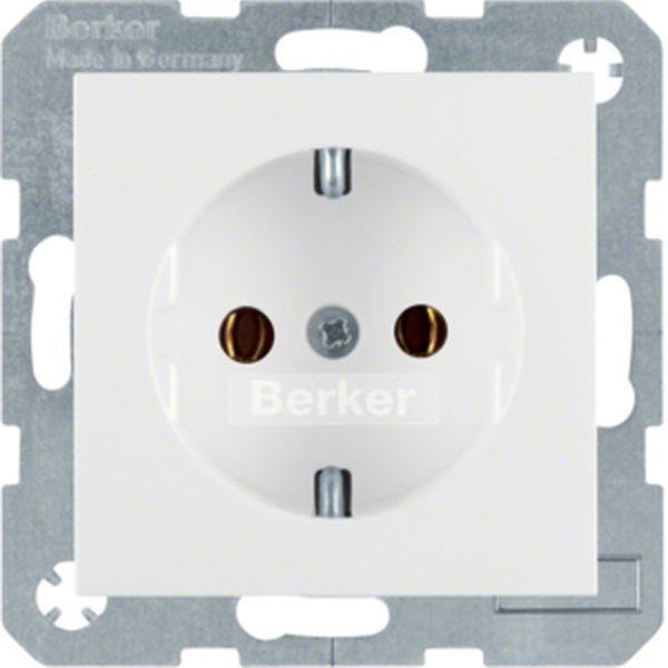 Berker Steckdose SCHUKO S.1/B.3/B.7 polarweiß, glänzend