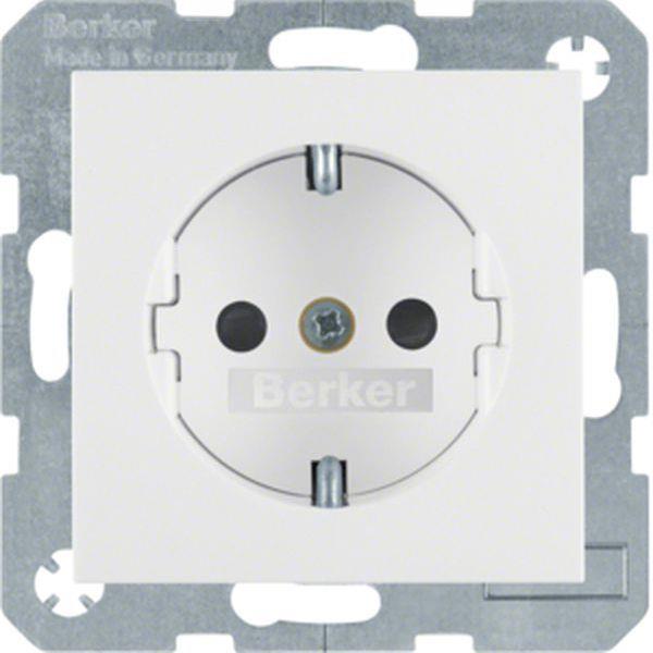 Berker Steckdose SCHUKO mit erh. Berührungsschutz S.1/B.3/B.7 polarweiß, glänzen