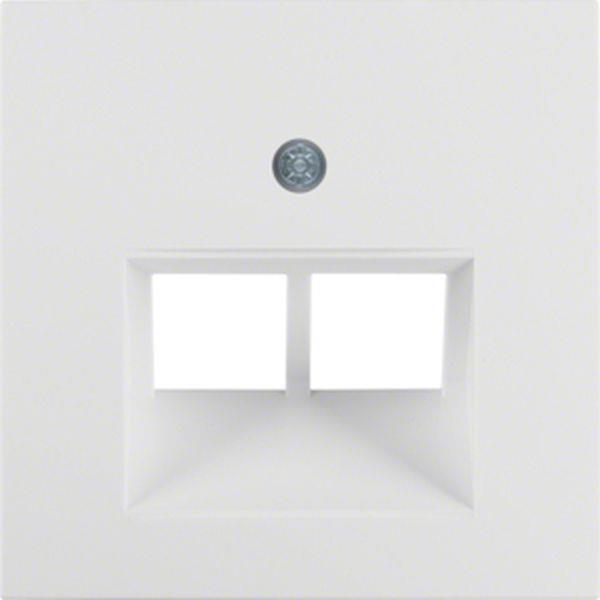 Berker Zentralstück für UAE Steckdose 2-fach S.1/B.3/B.7 polarweiß, glänzend