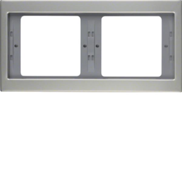 Berker Berker Rahmen 2-fach waagerecht, Serie K.5, Edelstahl, Metall mattiert