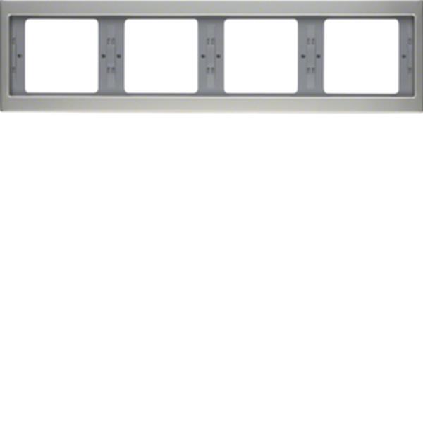 Berker Rahmen 4fach waag K.5 Edelstahl rostfrei