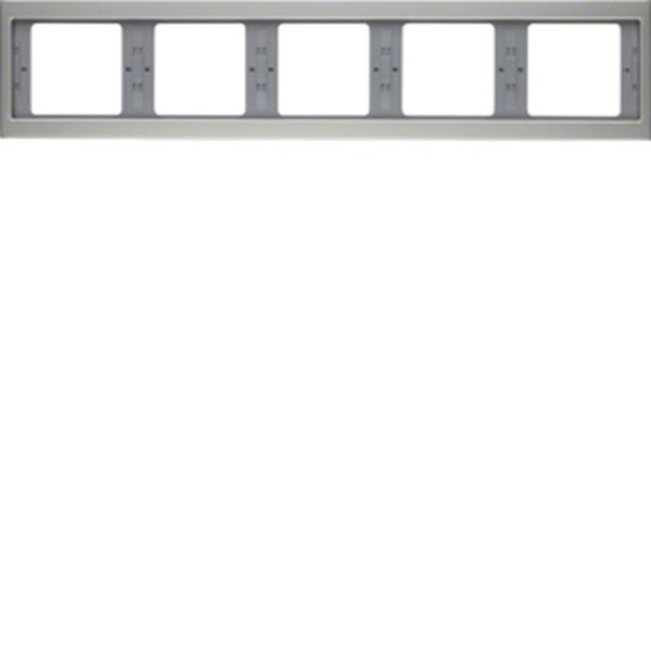 Berker Rahmen 5fach waag K.5 Edelstahl rostfrei