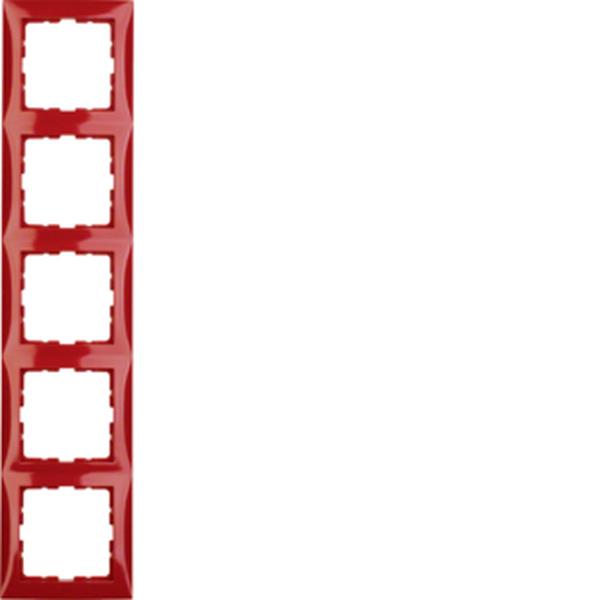 Berker Rahmen 5fach S.1 rot glänzend