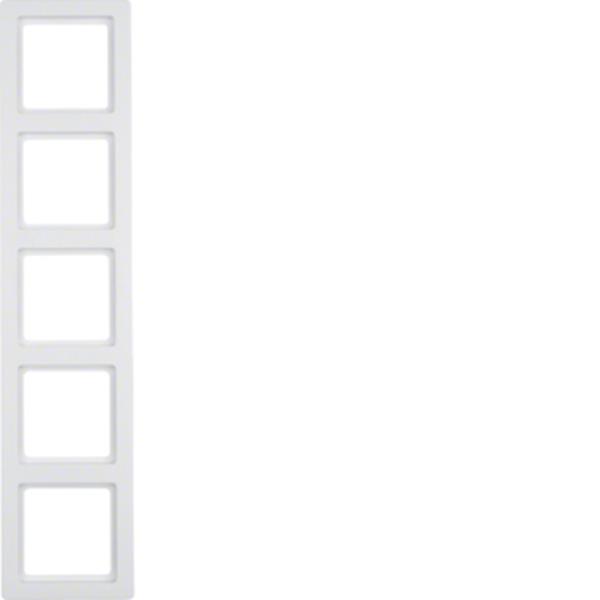 Berker Rahmen 5fach Q.1 polarweiß samt