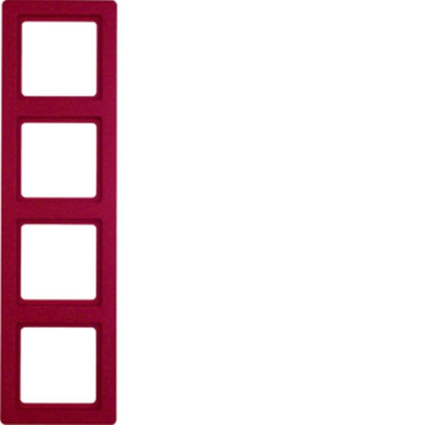 Berker Rahmen 4fach Q.1 rot samt