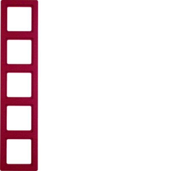 Berker Rahmen 5fach Q.1 rot samt