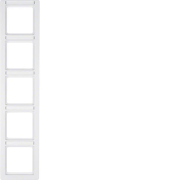 Berker Rahmen 5fach mit BF Q.1 polarweiß samt