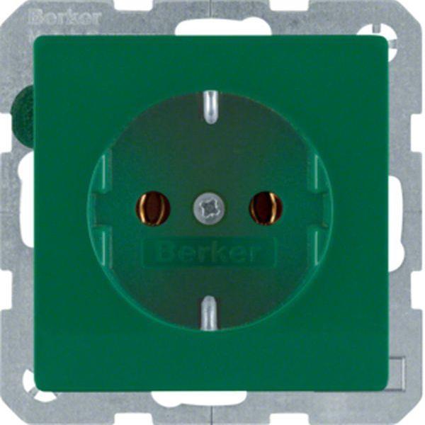 Berker Steckdose SCHUKO Q.x grün samt