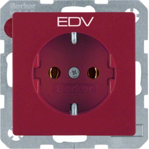 Berker Steckdose SCHUKO m Druck Q.x rot sam