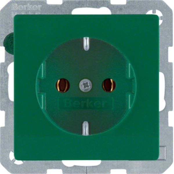 Berker Steckdose SCHUKO Q.x grün samt
