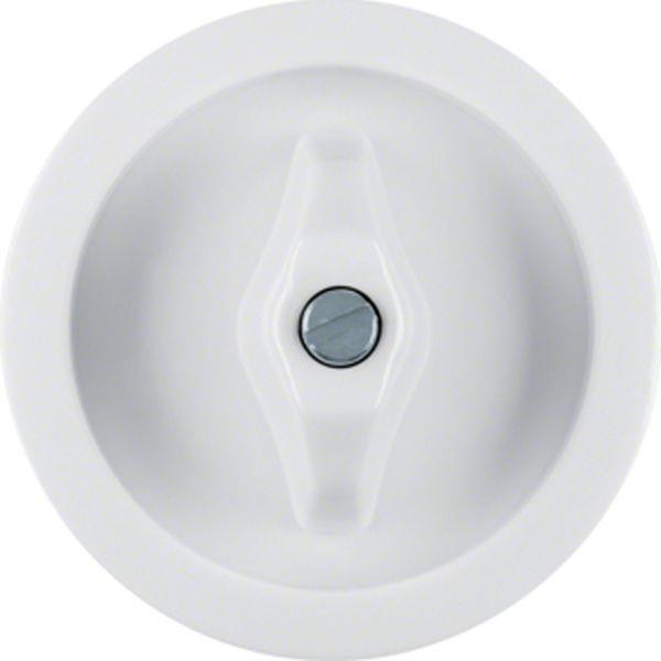 Berker Zentralstück mit Knebel Serie 1930, polarweiß glänzend, Berker Schalterpr