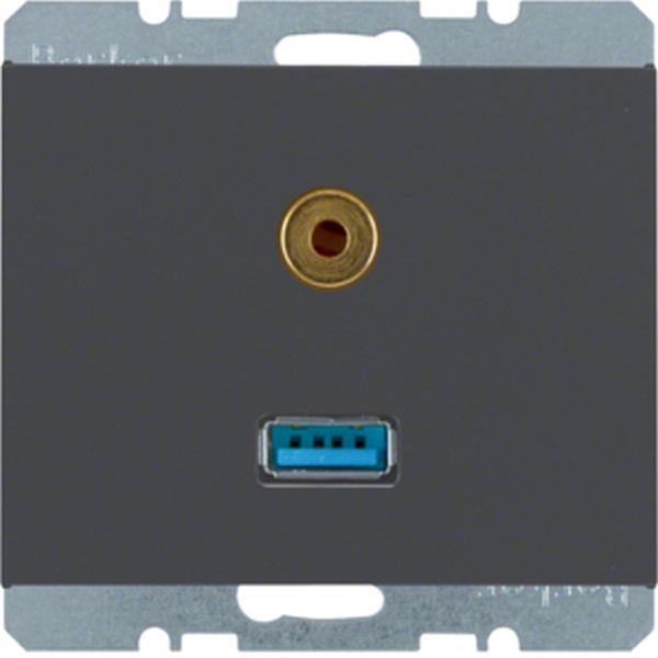 Berker USB/3,5 mm Audio Steckdose K.1 anthr
