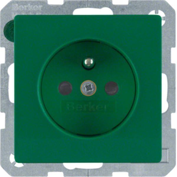 Berker Steckdose m SK-Stift erh BS Q.x grün
