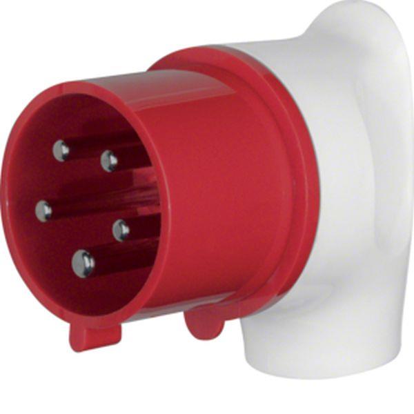 Berker CEE Winkelstecker 5Pol 32A grau/rot