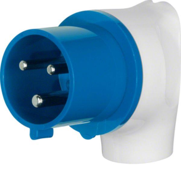 Berker CEE Winkelstecker 3Pol 32A grau/blau