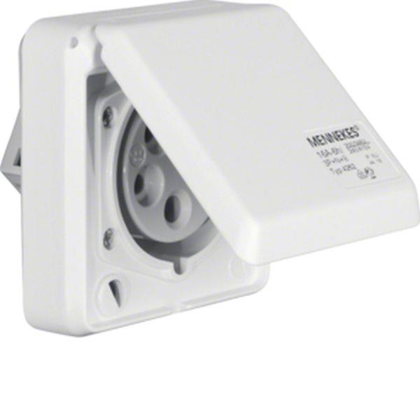 Berker CEE Steckdose, Drehstromsteckdose 5-polig Eb 16 A mit Klappdeckel polarwe