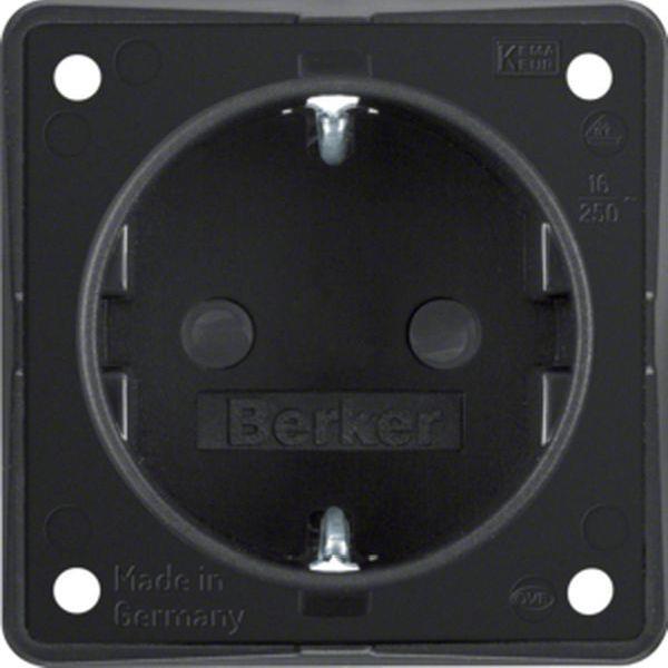 Berker Steckdose SCHUKO eh BS schwarz matt