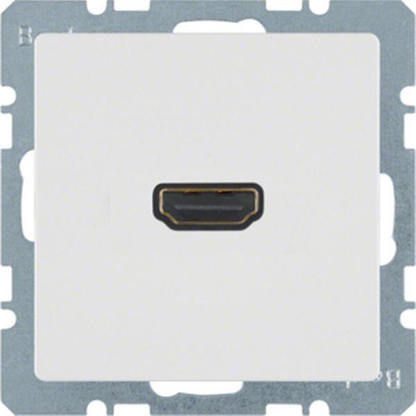 Berker HDMI Steckdose Q.x polarweiß samt
