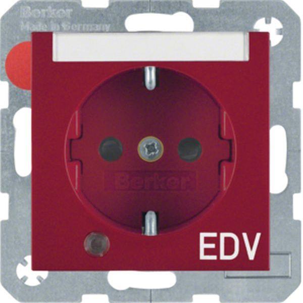 Berker Steckd. SCHUKO LED BSF EHBS S.1/B.x rot