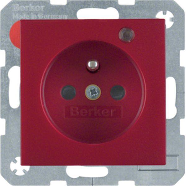 Berker Steckdose m SK-Stift LED S.1/B.3/B.7 rot
