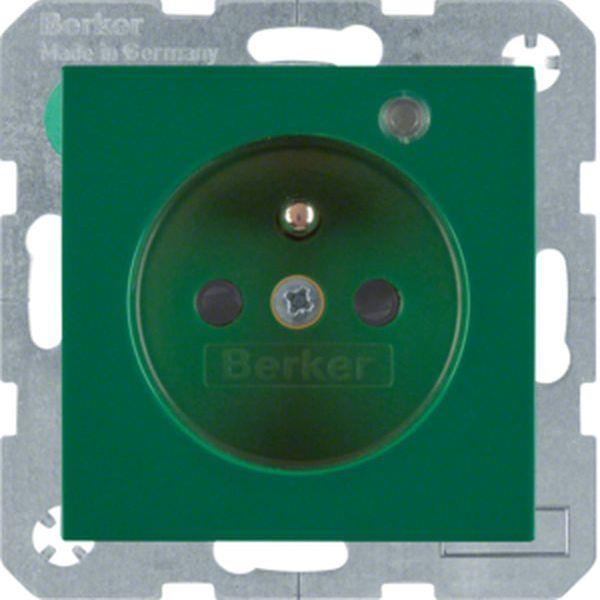 Berker Steckdose m SK-Stift LED S.1/B.3/B.7 grü