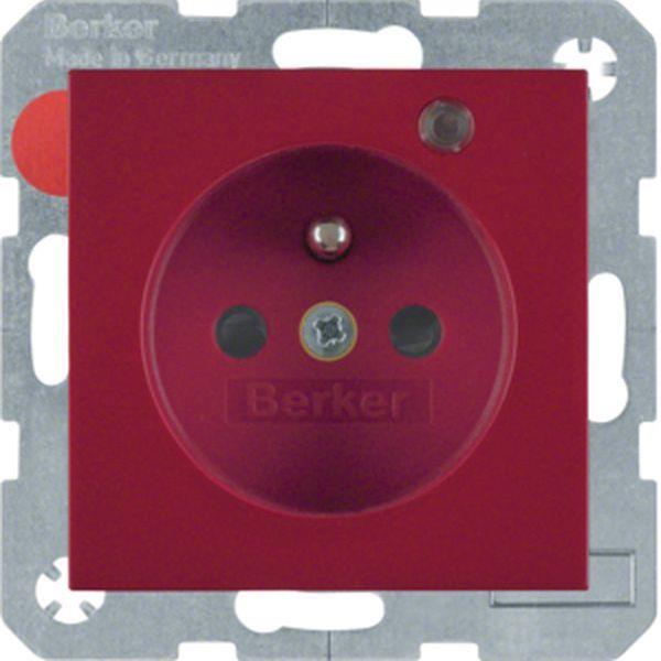 Berker Steckdose m SK-Stift LED S.1/B.3/B.7 rot