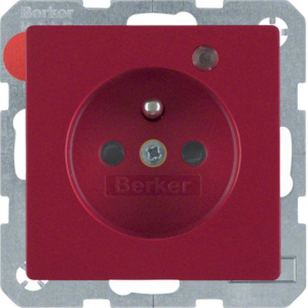 Berker Steckdose m SK-Stift LED e BS Q.x rot