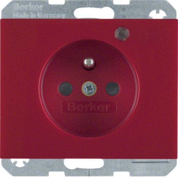 Berker Steckdose m SK-Stift LED erh. BS K.1 rot