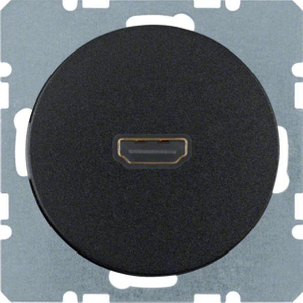 Berker HDMI Steckdose R.1/R.3 schwarz glänzend