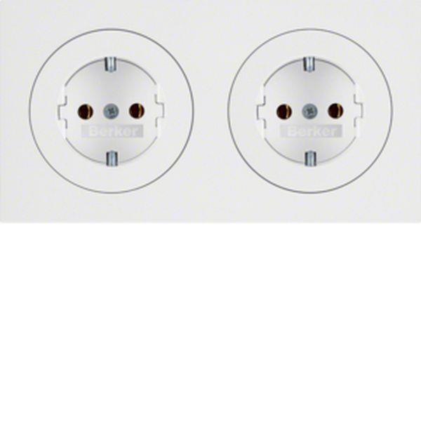 Berker Steckdosen-Kom SCHUKO 2f m Ra R.3 pw