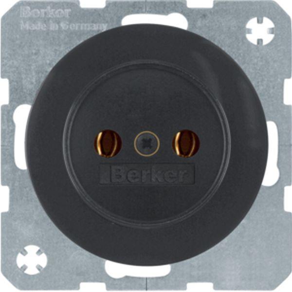 Berker Steckdose ohne SK R.1/R.3 schwarz glänz