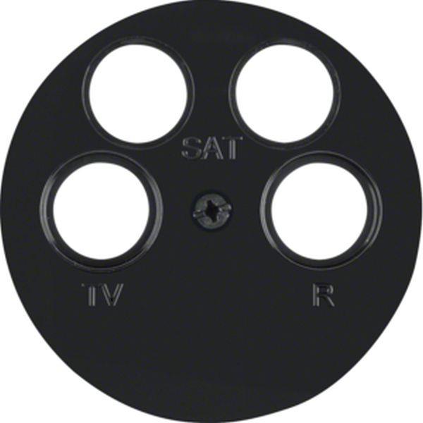 Berker Zentralstück für Ant.Do 4Loch R.1/R.3 sw