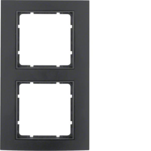 Berker Berker Rahmen 2-fach Serie B.3 Alu, schwarz/anthrazit