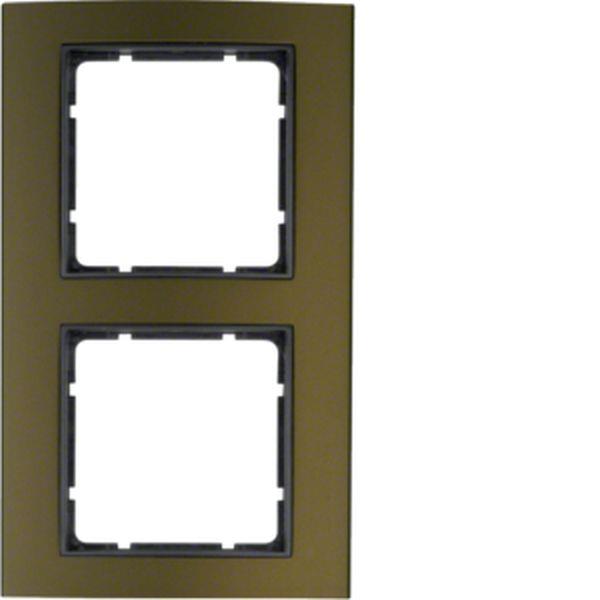 Berker Rahmen 2fach B.3 Alu, braun/anthrazit