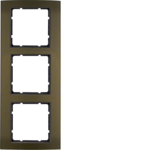 Berker Rahmen 3fach B.3 Alu, braun/anthrazit