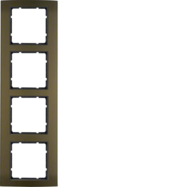 Berker Rahmen 4fach B.3 Alu, braun/anthrazit