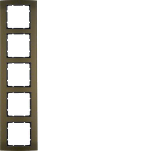 Berker Rahmen 5fach B.3 Alu, braun/anthrazit