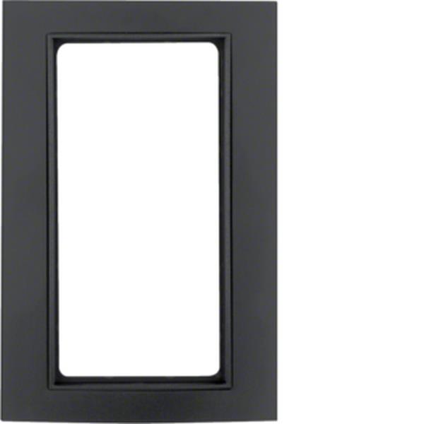 Berker Rahmen m großem Ausschnitt B.3 Alu sw/an