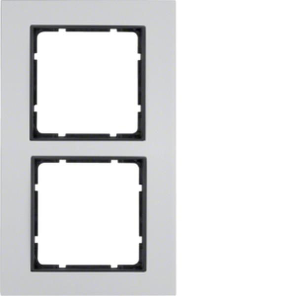 Berker Rahmen 2fach B.7 Alu/anthrazit