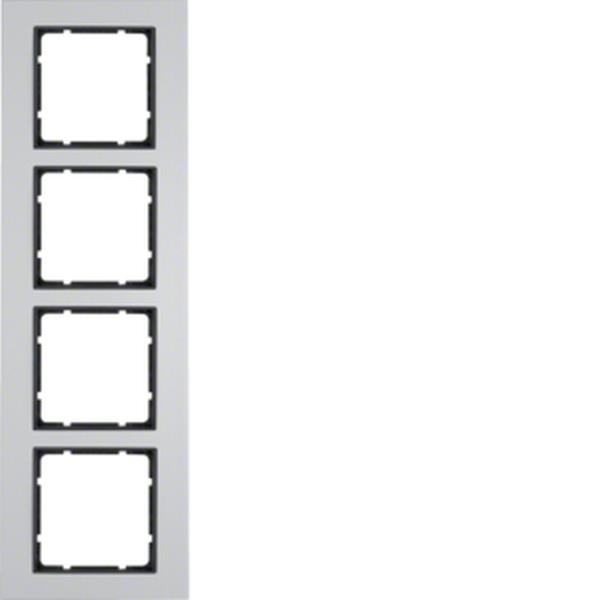 Berker Rahmen 4fach B.7 Alu/anthrazit