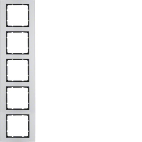 Berker Rahmen 5fach B.7 Alu/anthrazit