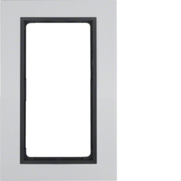 Berker Rahmen 1f m groß Ausschnitt B.7 Alu/anth